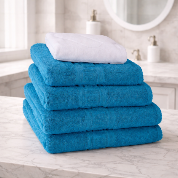 Set 5 Prosoape Bumbac 500g Hotel 5PR1 Turcoaz