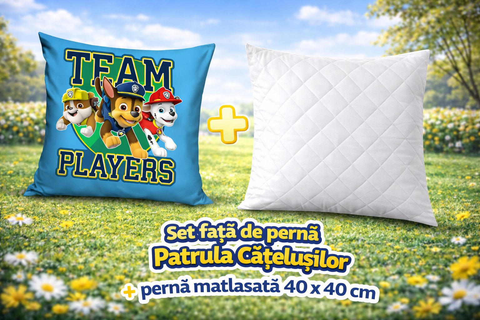 Față de pernă Patrula Catelusilor 3 -40x40 cm -Licentiata Față de pernă Patrula Catelusilor 3 -40x40 cm -Licentiata
