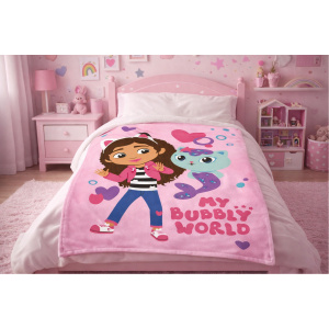 Pătură pentru copii Gabby's Dollhouse „Bubbly World” 100x150 cm