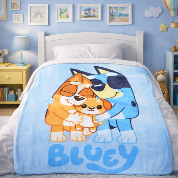 Pătură pentru copii Bluey 100x150 cm – pătură fleece moale