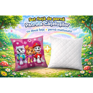 Set Față de pernă Patrula Catelusilor -licentiata + pernă matlasată 40×40 cm