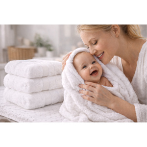 Prosop Pufos de Lux 70×130cm, 100% Bumbac Pieptanat, Zero Twist