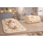 Set Complet Lana Merino Copii/Bebeluși | Pernă 35x45 cm + Pilotă 80x120 cm + Saltea Înfășat 50x70 cm | crem/oita