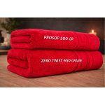 Prosop Pufos de Lux 70×130cm, 100% Bumbac Pieptanat, Zero Twist, 650 g/mp-Rosu Prosop Pufos de Lux