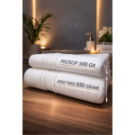 Set 3 Prosoape Pufoase de Lux 50×90cm, 100% Bumbac Pieptanat, Zero Twist, 650 g/mp-White Prosop Pufos de Lux 70×130cm, 100% Bumbac Pieptanat, Zero Twist