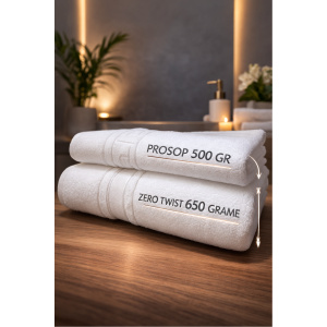 Set 2 Prosoape Pufoase de Lux 70×130cm, 100% Bumbac Pieptanat, Zero Twist, 650 g/mp-White Prosop Pufos de Lux 70×130cm, 100% Bumbac Pieptanat, Zero Twist