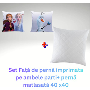 Set Față de pernă Frozen-Olaf-licentiata + pernă matlasată 40×40 cm