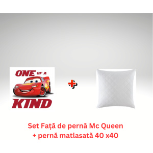 Set Față de pernă Mc Queen + pernă matlasată 40 x40 (