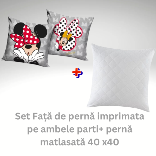 Set Față de pernă Minnie gri+ pernă matlasată 40 x40 (1024 x 1024 px)