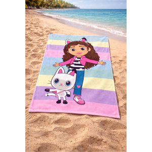 Prosop de plaja pentru copii Gabby's Dollhouse Colors 70x140 cm