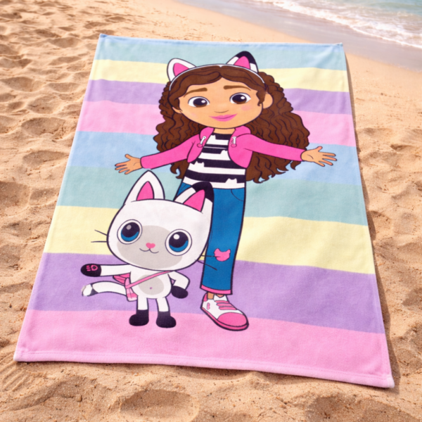 Prosop de plaja pentru copii Gabby's Dollhouse Colors 70x140 cm