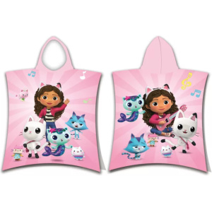 Acasa Poncho prosop copii Gabby's Dollhouse Guitar 50x115 cm