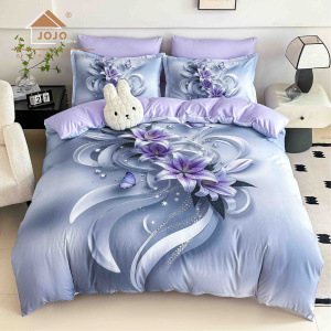 Acasa Lenjerie de Pat 6 Piese – Finet, Cearșaf cu Elastic, Imprimare Digitală 5D-Flori 3