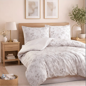 Lenjerie de Pat cu Elastic 160x200 Antik Krem PAMUK, Bumbac Ranforce 100%