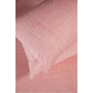 Set Cearceaf cu Elastic + 2 Fete de Pernă 50x70 cm, Bumbac Mercelizat, 160x200 / 180x200 cm-Roz Pudra