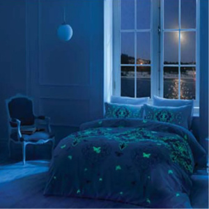 Lenjerie de Pat Ruby Fosforescentă Premium – Bumbac Satinat DELUXE