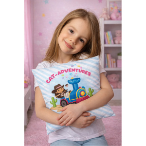 Pernă decorativa imprimata Gabby's Dollhouse Cat-Adventures-licentiata 40×40 cm