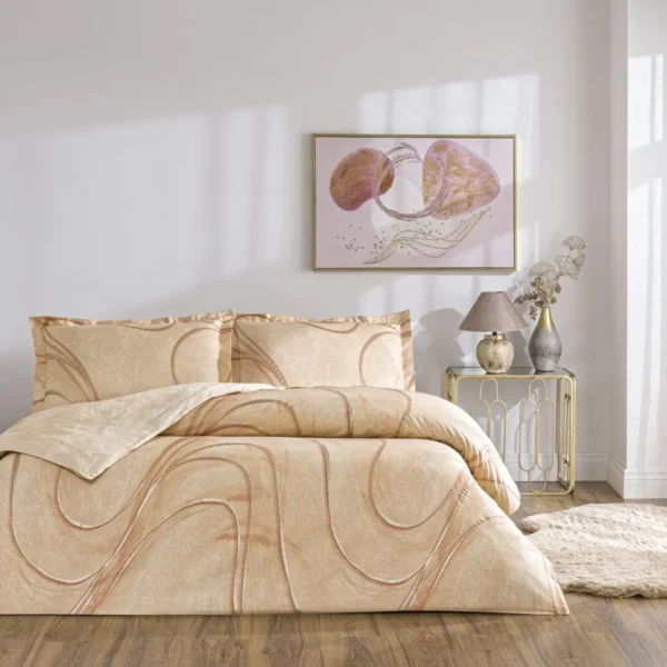 Lenjerie TAC King Size 4 piese bumbac dublu satinat Elegance Premium Elisandra