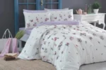 Lenjerie TAC King Size 4 piese bumbac dublu satinat Elegance Premium Claude lila