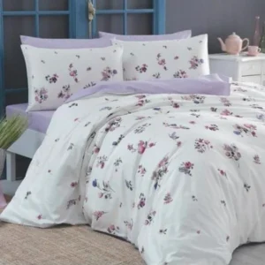 CELE MAI BUNE LENJERII DE PAT PENTRU VARĂ Lenjerie TAC King Size 4 piese bumbac dublu satinat Elegance Premium Claude lila