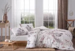 Lenjerie TAC King Size 4 piese bumbac dublu satinat Elegance Premium Libra bej