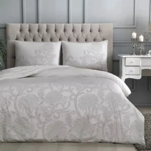 CELE MAI BUNE LENJERII DE PAT PENTRU VARĂ Lenjerie TAC King Size 4 piese bumbac dublu satinat Elegance Premium PERRY GRI