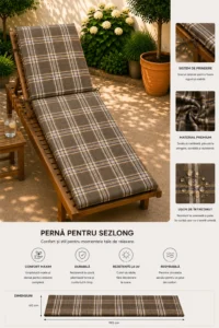 Saltea Șezlong Premium 2 Segmente 60x190 cm, perna asortata– Husă Detașabilă, Rezistentă UV saltea_sezlong_premium_doua_segmente_aitutaki_26