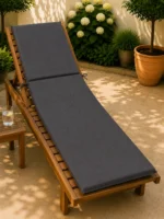 Saltea Șezlong Premium 2 Segmente 60x190 cm, perna asortata– Husă Detașabilă, Rezistentă UV - imagine 2