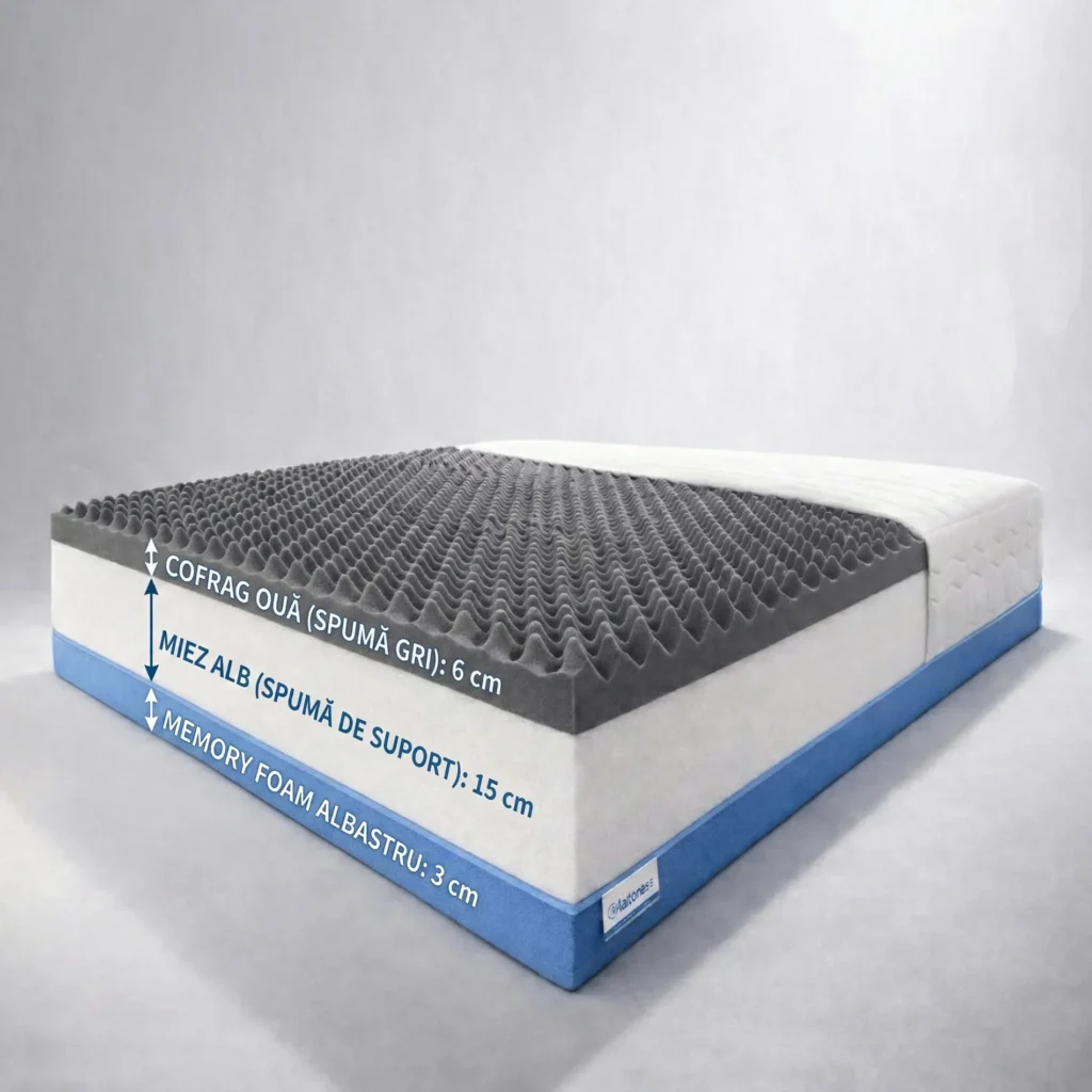 Saltea Ortopedică Memory Air Premium 25 cm – Memory Foam, Air Flow, Husă Detașabilă, Fermitate Medie Saltea Ortopedică Memory Air Premium 25 cm – Memory Foam, Air Flow, Husă Detașabilă, Fermitate Medie