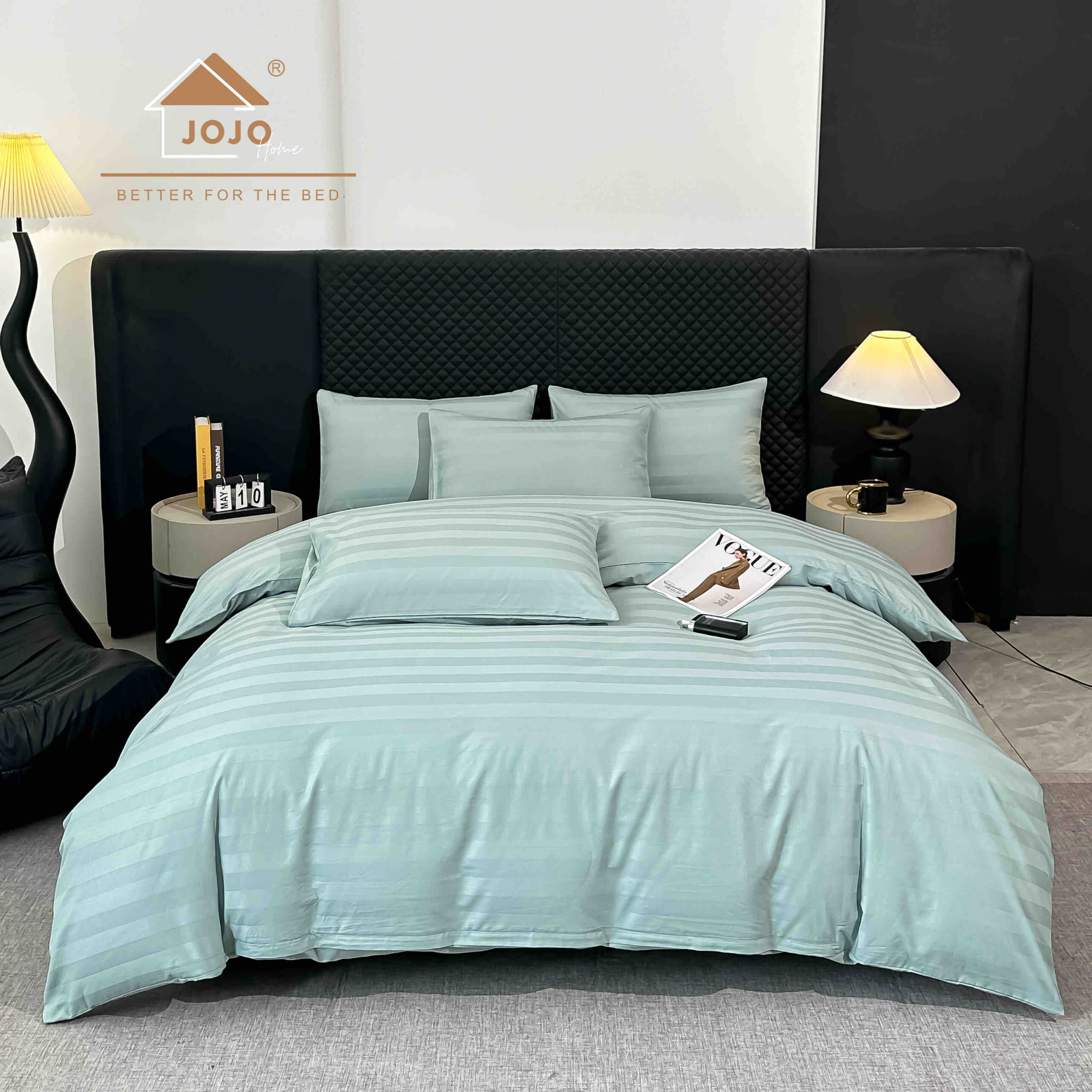 Lenjerie king size cu elastic Damasc,bumbac 100%,6 piese-Mint Lenjerie king size cu elastic Damasc,bumbac 100%,6 piese-Mint