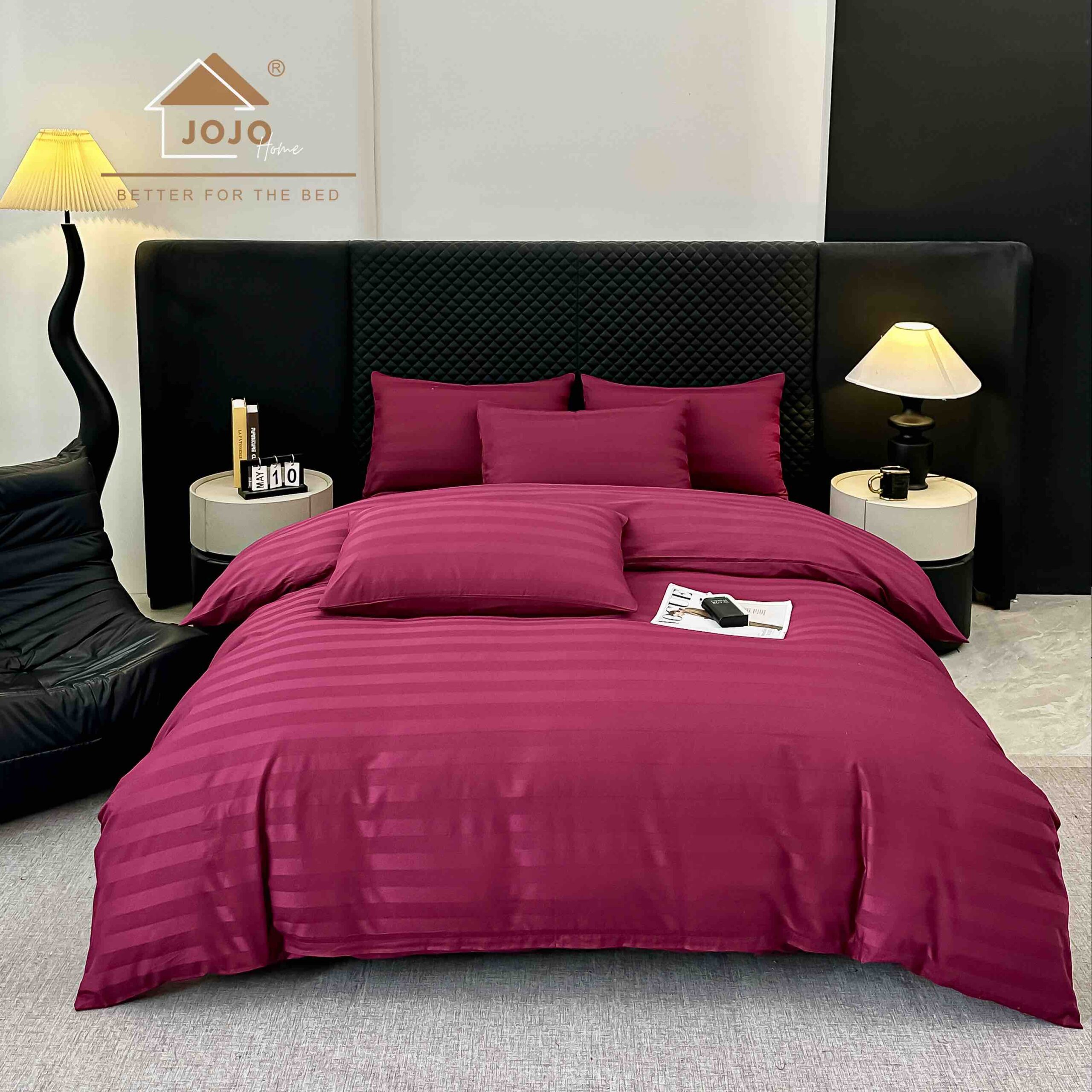 Lenjerie king size cu elastic Damasc,bumbac 100%,6 piese- Burgundy Lenjerie king size cu elastic Damasc,bumbac 100%,6 piese- Burgundy