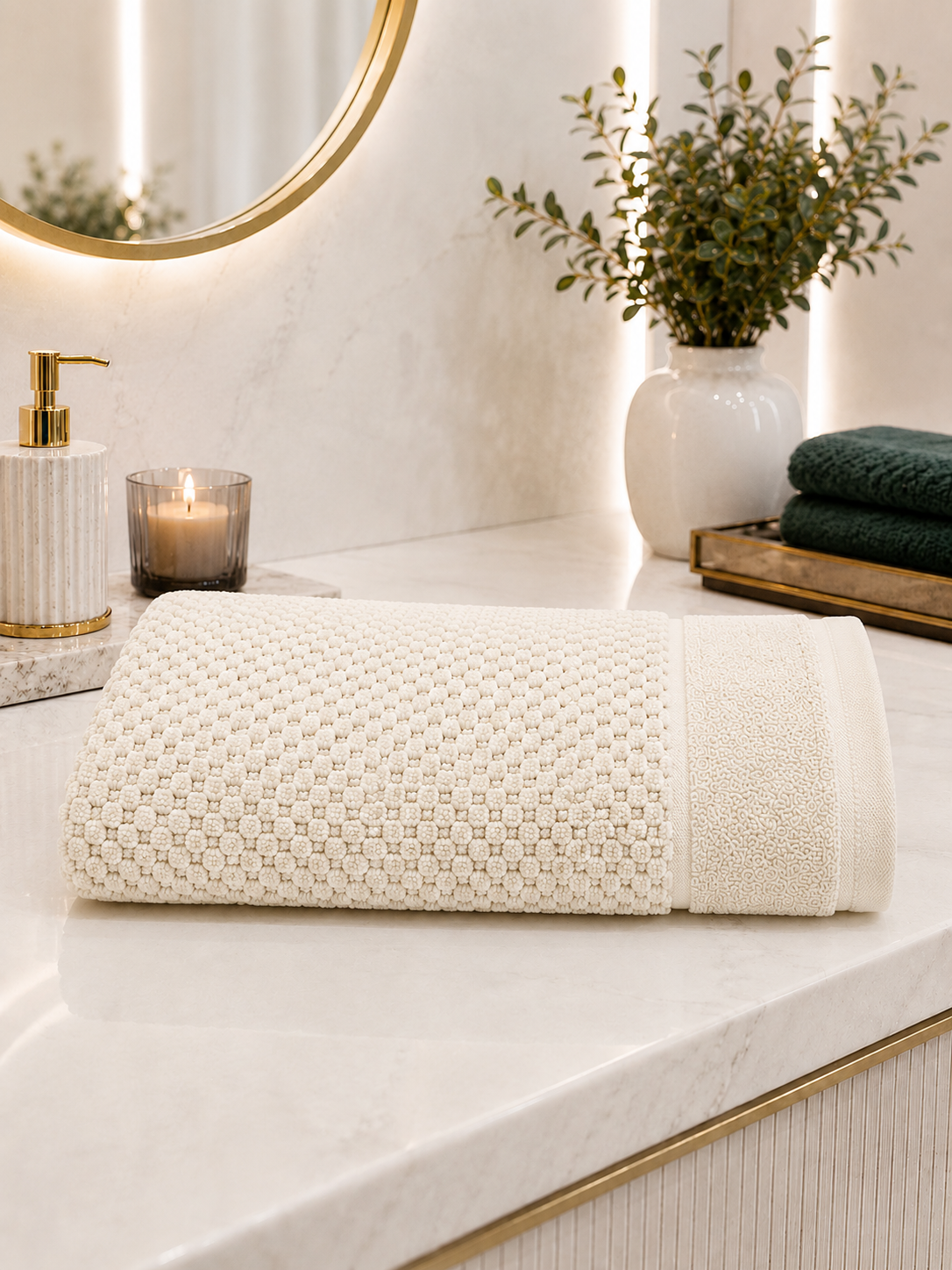 Prosop baie 70x130 cm moale, pufos și absorbant din 100% bumbac-Ivoire Prosop baie 70x130 cm moale, pufos și absorbant din 100% bumbac-Ivoire