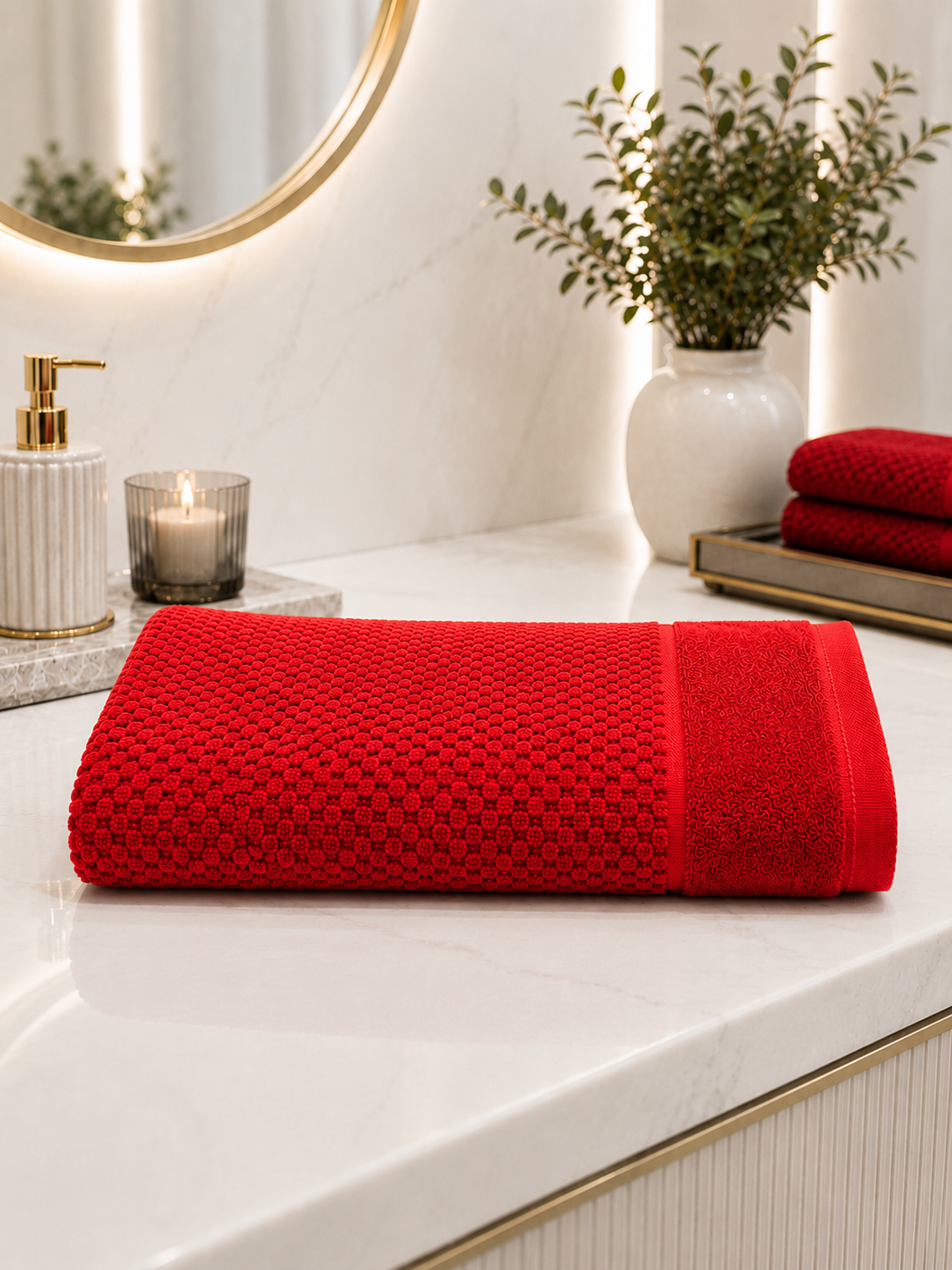 Prosop baie 70x130 cm moale, pufos și absorbant din 100% bumbac-Rosu Prosop baie 70x130 cm moale, pufos și absorbant din 100% bumbac-Rosu