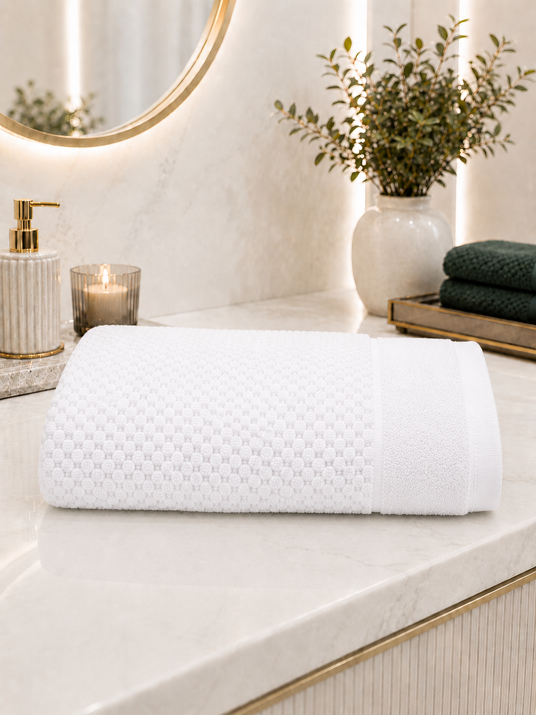 Prosop baie 70x130 cm moale, pufos și absorbant din 100% bumbac-alb (40) Prosop baie 70x130 cm moale, pufos și absorbant din 100% bumbac-alb
