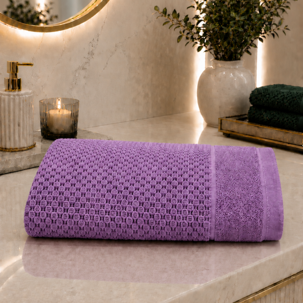 Prosop baie 70x130 cm moale, pufos și absorbant din 100% bumbac-Mov