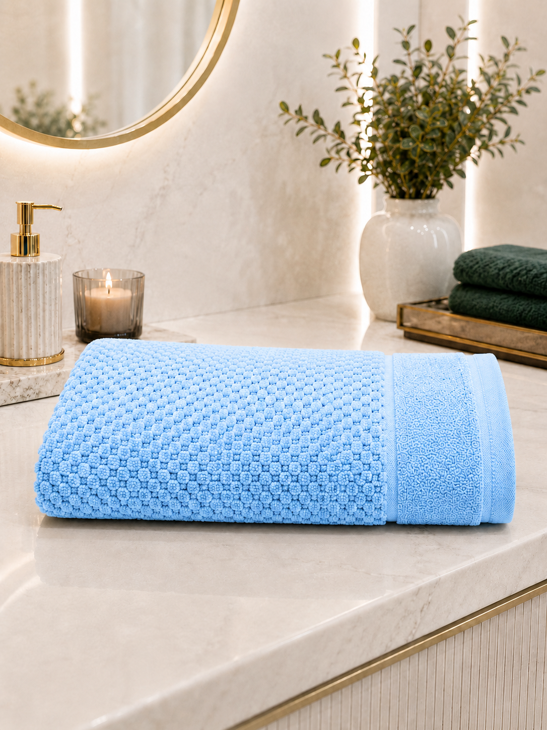 Prosop baie 70x130 cm moale, pufos și absorbant din 100% bumbac-sky blue Prosop baie 70x130 cm moale, pufos și absorbant din 100% bumbac-sky blue