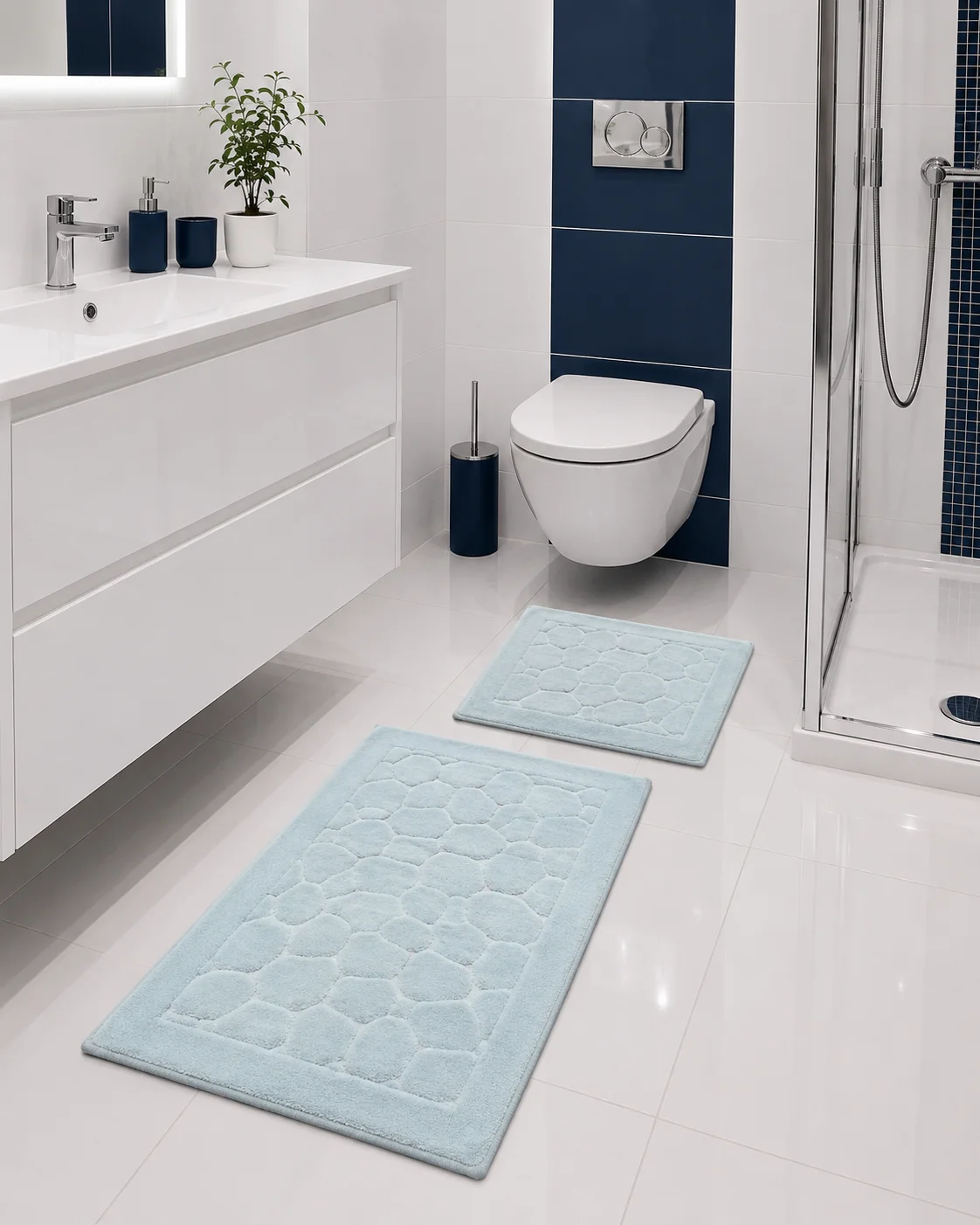 set-covorase-baie-100-bumbac-pietre-bleu-tropik-design-elegant set-covorase-baie-100-bumbac-pietre-bleu-tropik-design-elegant
