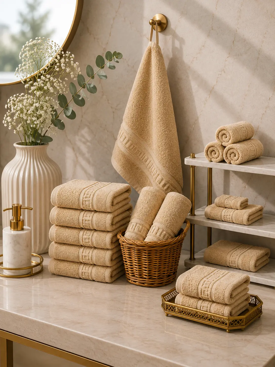 10xPRG6510_cappuccino-2.webp Set 10 Prosoape de Lux 30x50cm 100% Bumbac Pieptanat 650 g/mp-Cappuccino - imagine 1