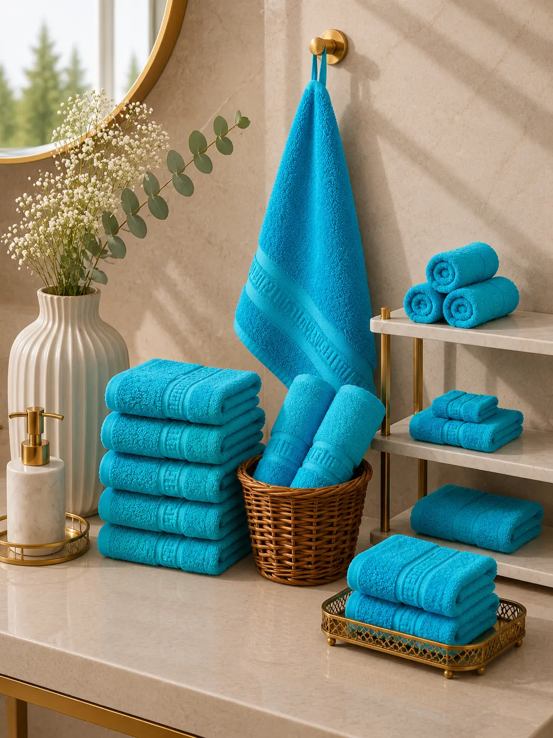10xPRG6510_sky_blue.webp Set 10 Prosoape de Lux 30x50cm 100% Bumbac Pieptanat 650 g/mp-Sky Blue - imagine 1