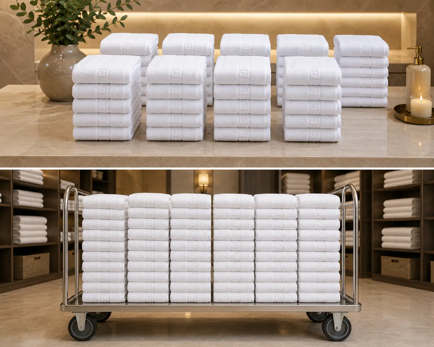 160xPRG6510-WHITE.webp Set 160 Prosoape de Lux 30x50cm 100% Bumbac Pieptanat 650 g/mp-Alb - imagine 1