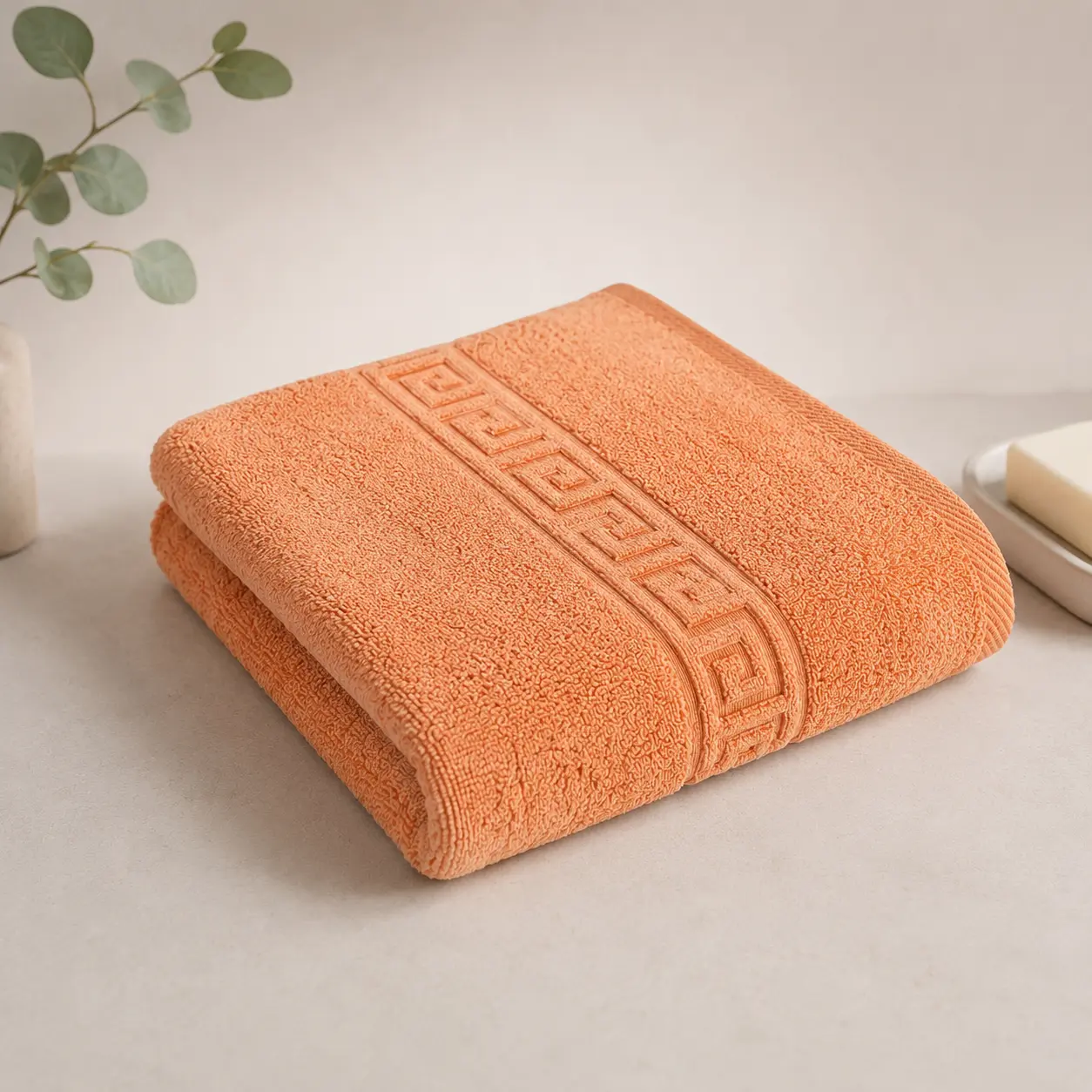 6510_peach.webp Prosop de Lux 30x50cm 100% Bumbac Pieptanat 650 g/mp-Peach - imagine 1